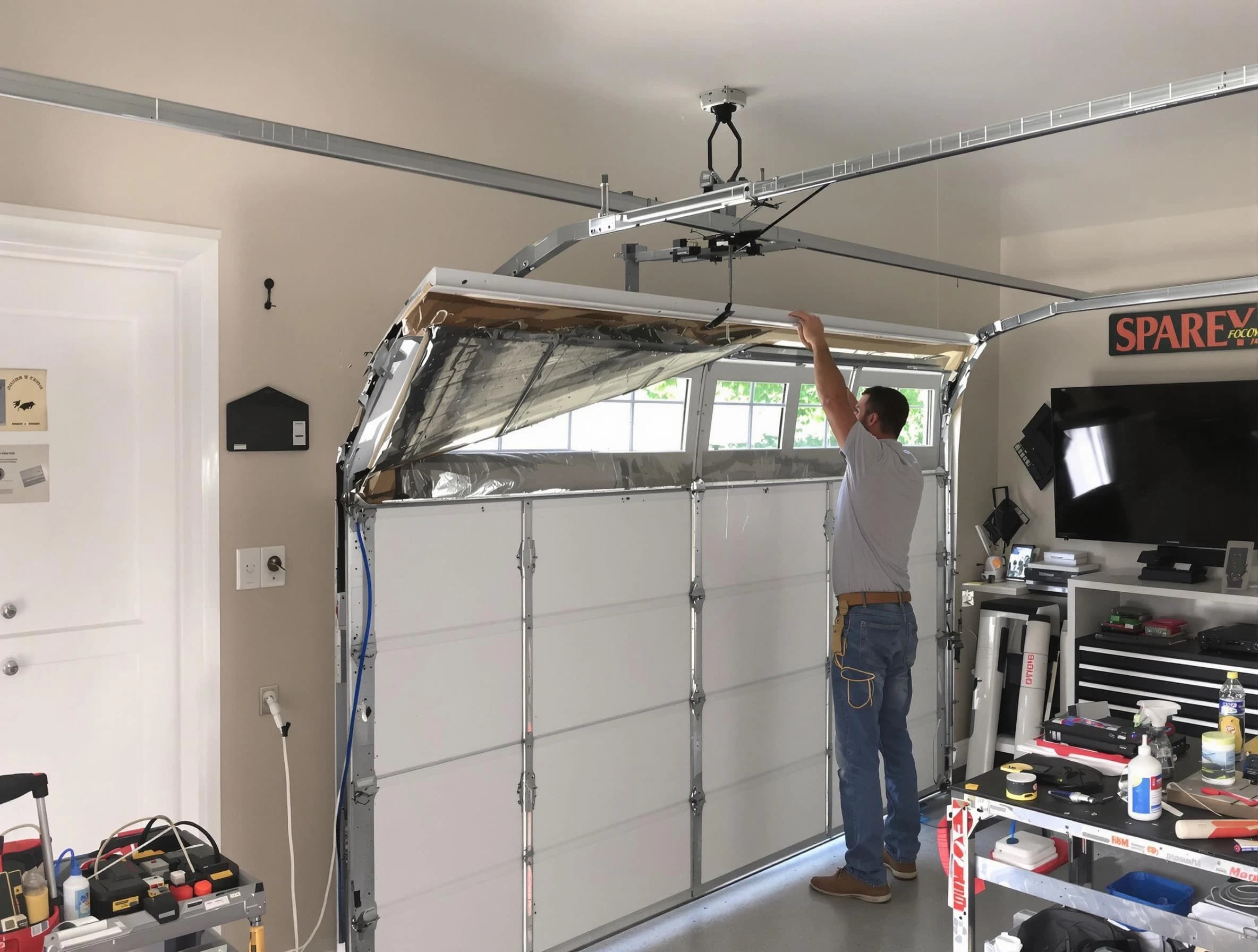 Garage door section replacement by Frederick Garage Door Repair in Frederick
