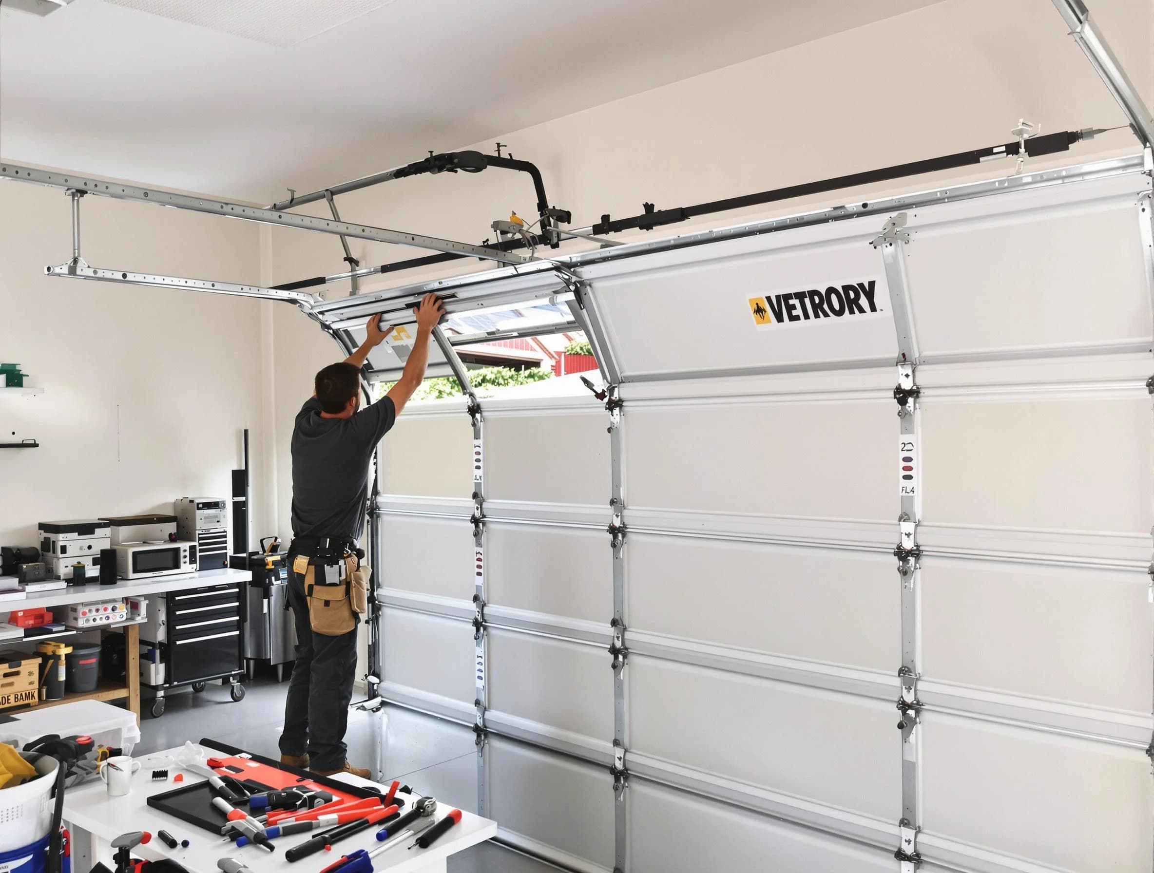 Frederick Garage Door Repair technician performing section replacement in Frederick