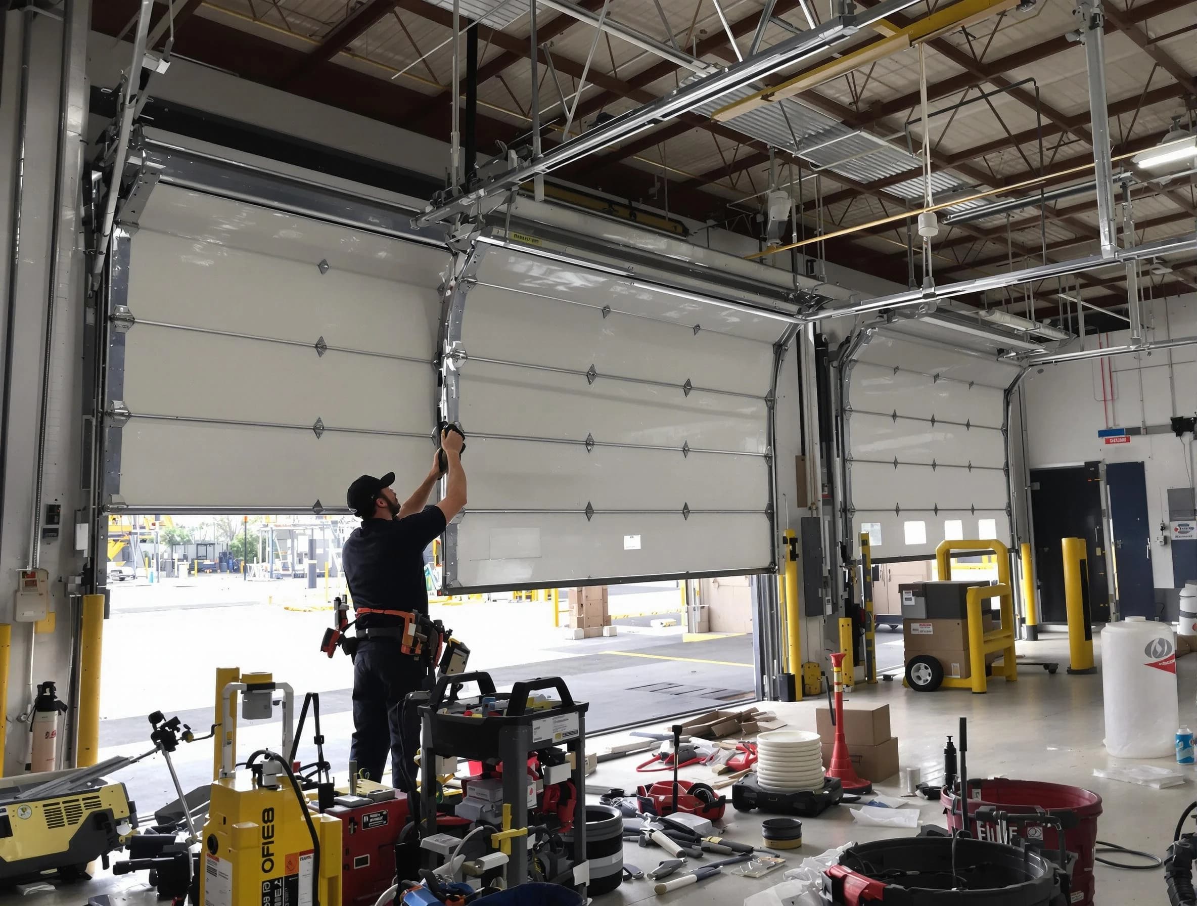 Frederick Garage Door Repair technician performing commercial garage door repair in Frederick