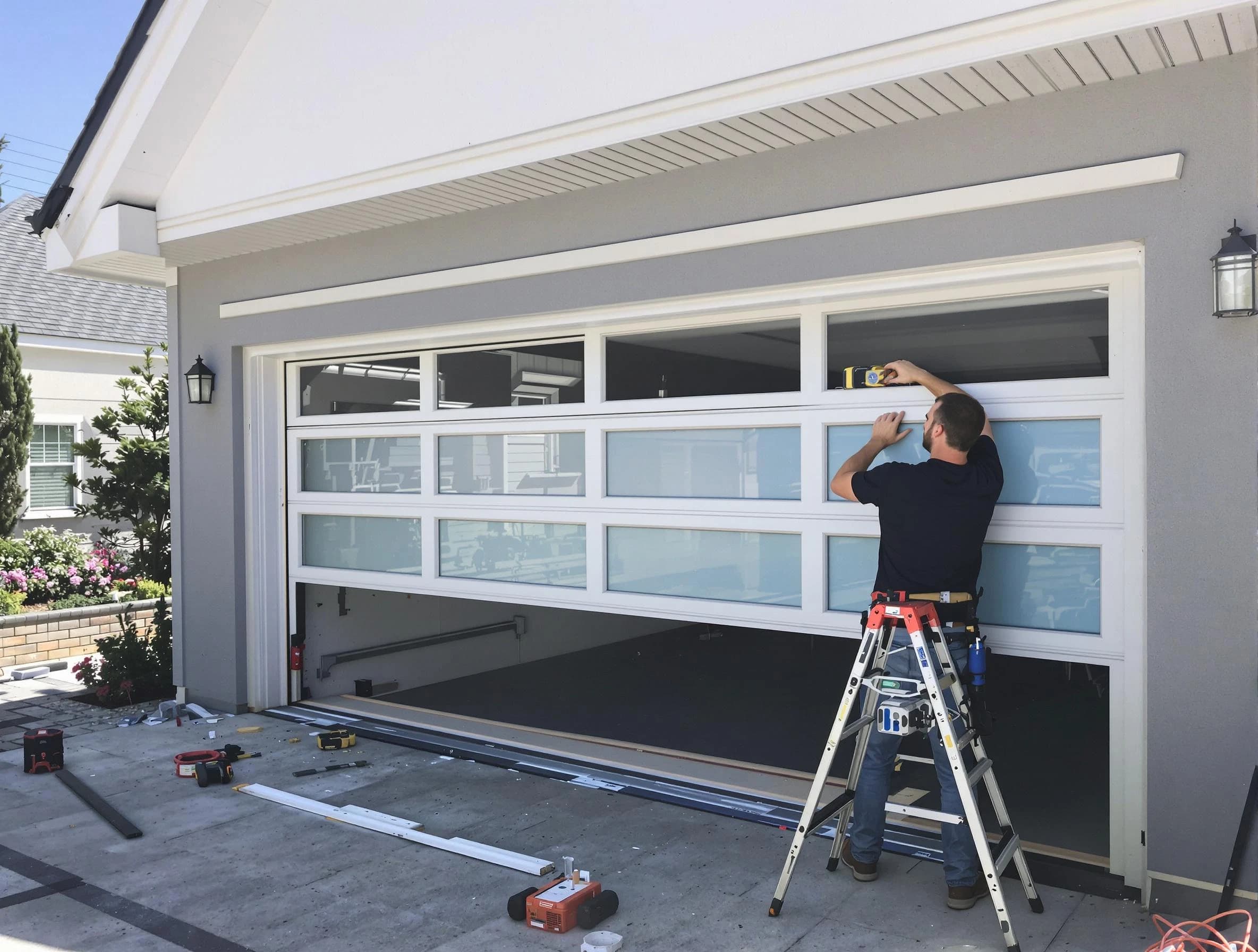 Frederick Garage Door Repair team performing garage door replacement in Frederick