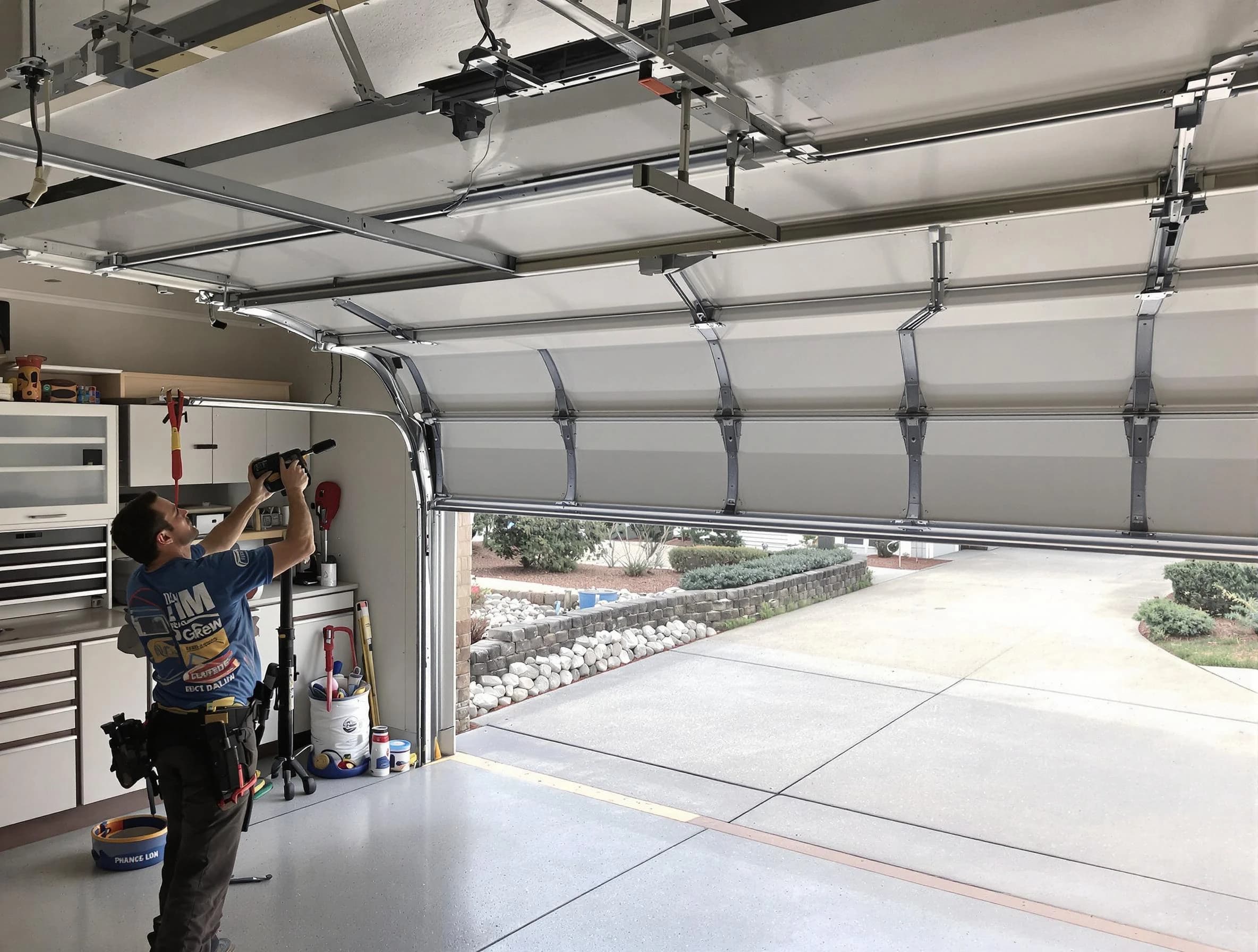 Garage door track repair service by Frederick Garage Door Repair in Frederick