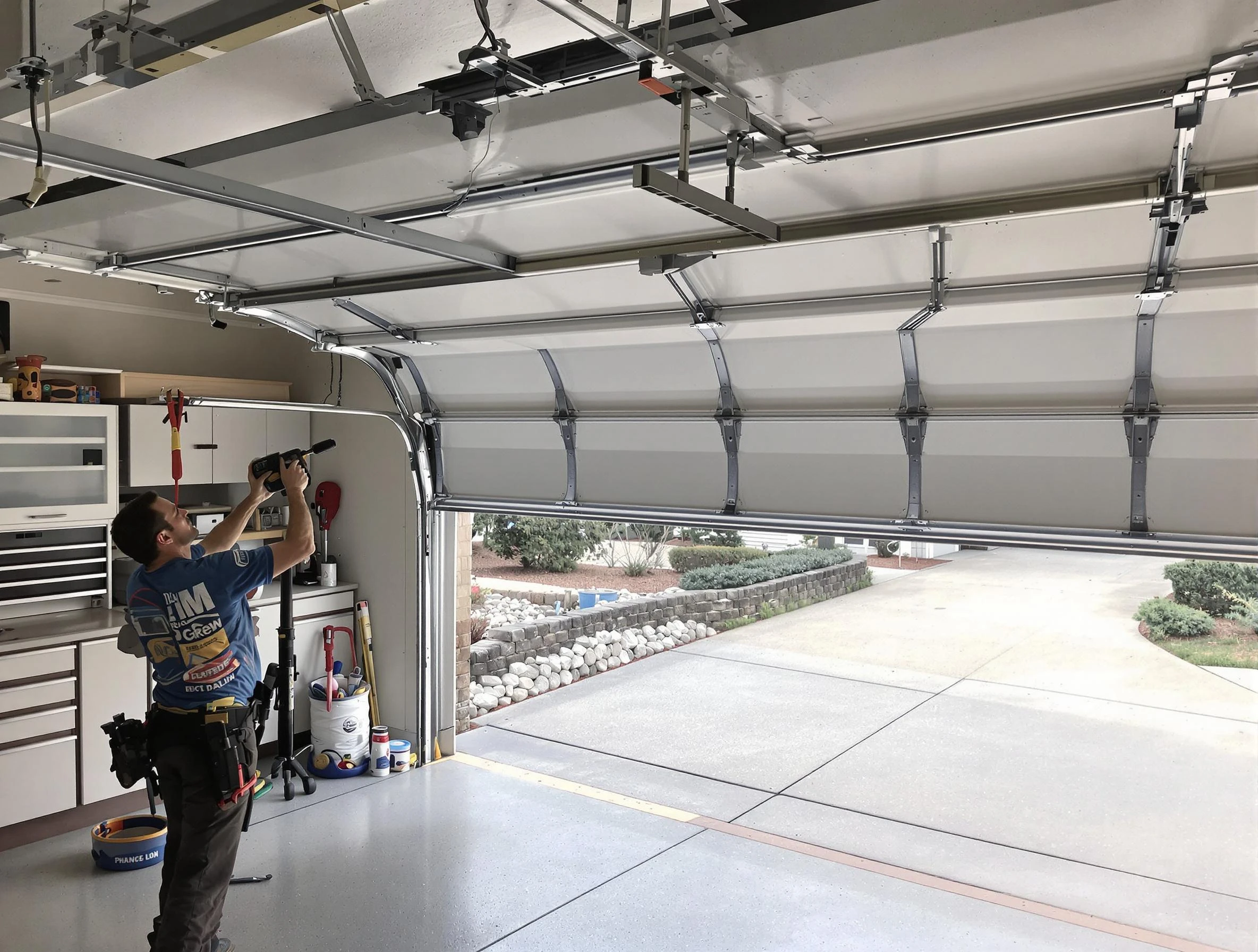 Garage door track repair service by Frederick Garage Door Repair in Frederick